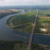 Aerial photo of Tennessee River