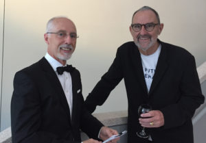 Dean Scott Poole in a tuxedo and another guest at the 50th Anniversary gala.